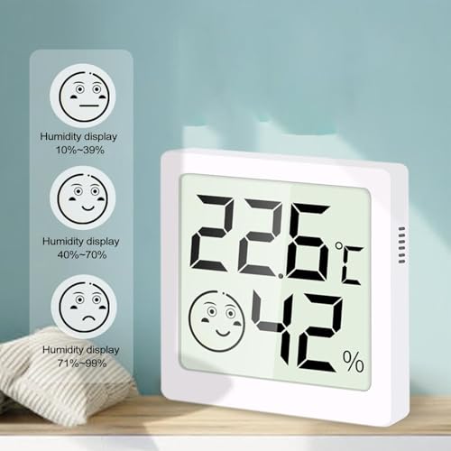 Generic Digital Thermometers Hygrometer - Indoor Temperature and Humidity Gauge with LCD Display | Digital Electronic Meters for Freezer | Baby Room | Refrigerator - color: White