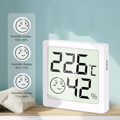 Generic Digital Thermometers Hygrometer - Indoor Temperature and Humidity Gauge with LCD Display | Digital Electronic Meters for Freezer | Baby Room | Refrigerator - color: White