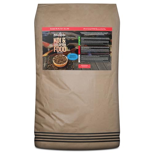 Blue Ridge Koi Fish Food 50lb - Koi Food Mini Growth Formula, Goldfish Food, Premium Fish Food for Ponds, Ponds Fish Food, Floating Pond Pellets - size: 50 Pound (Pack of 1)