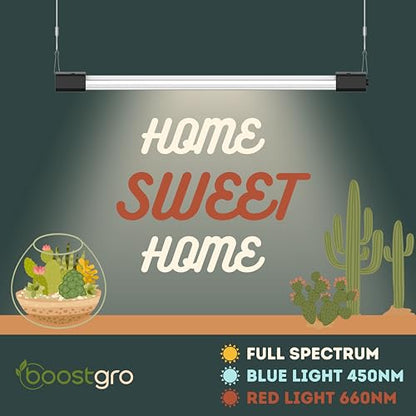 4FT LED Succulent Terrarium Plant Grow Light Linkable Full Spectrum Daylight with Enhanced 660nm Red and 450nm Blue LightTech Indoor Lighting Fixture (4 FT) - size: 4 FT