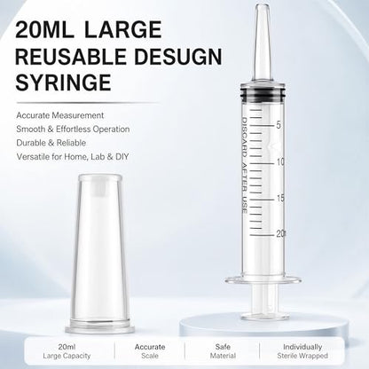 10 Pack 20ml Syringe for Liquid - Large Plastic Syringes Without Needle for Food Thick Liquids and Irrigation Water, Lip Gloss Filling,Measuring ( 10 Pack 20 ml / cc ) - size: 01-20ml 10PC