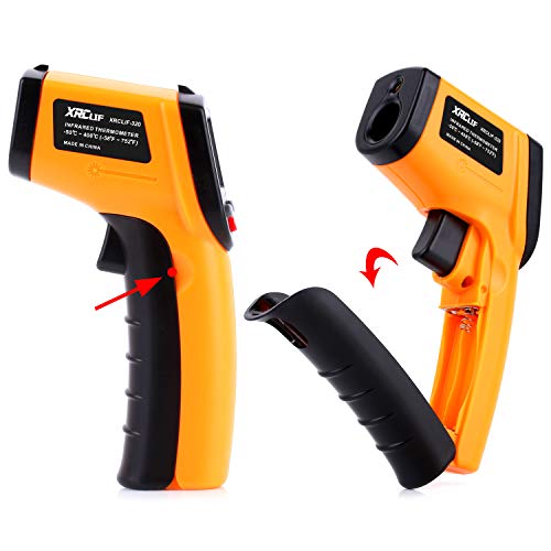 Digital Infrared Thermometer Tool Gun with Adjustable Emissivity Non-Contact Laser Temperature Gun with Max/Min Measure for Kitchen Cooking Industry Automobile -58°F ~ 752°F - color: Orange