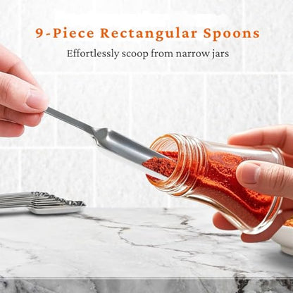 30PCS Measuring Cups and Spoons Set, 7 Nesting Measuring Cups, 18 Measuring Spoons and 5 Mini Spoons, Stainless Steel Kitchen Measuring Set for Dry and Liquid Ingredients, Perfect for Cooking & Baking - size: 30PCS Set