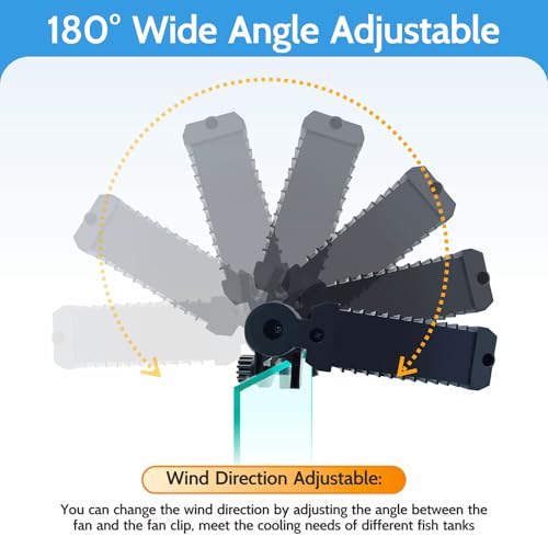 Upgrade Aquarium Fan with Memory Function,Fish Tank Cooling Fan,Aquarium Cooler Water Chiller for Axolotl Betta Fish Accessories with Adjustable Speed and Timer - size: 2 fan