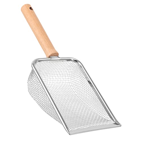 HANABASS Reptile Litter Scoop Stainless Steel Poop Cleaning Tool for Reptiles Tortoises Lizards Snakes and Mesh for Easy Cleanup of Sand and Litter