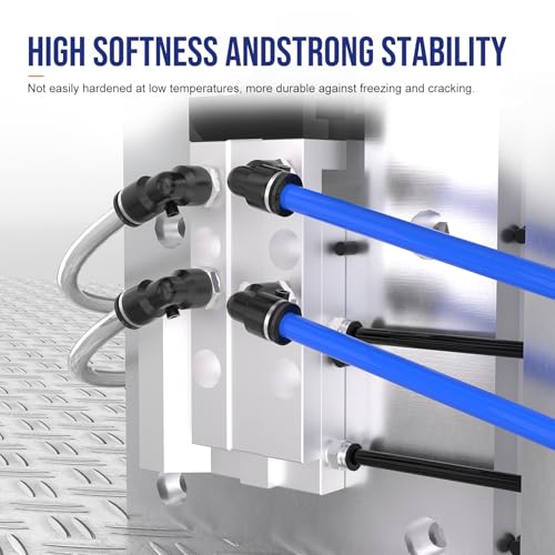 5/16 OD Inch 8mm Air Line Hose Tubing Kit Poly Airline Clear | Polyurethane Compressed Pneumatic Compresor Repair Kit With Push To Connect Fittings - color: Clear, size: 5/16" OD（8mm）