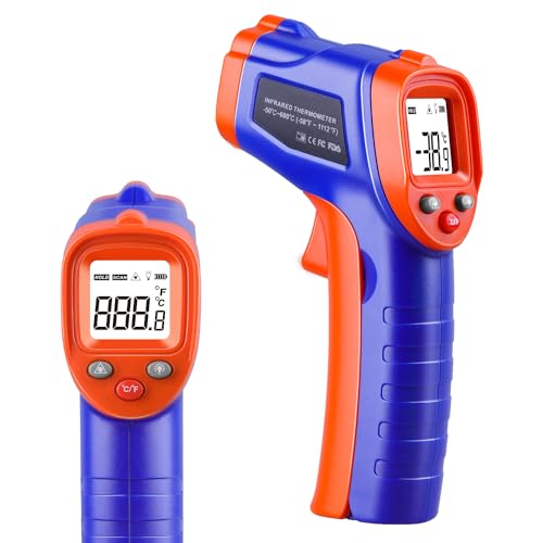 Infrared Thermometer Gun, Non-Contact Laser Thermometer Temperature Gun -58℉ (1112℉/600℃/Blue) - color: 1112℉/600℃/Blue