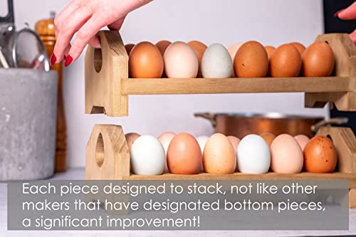 Farmhouse Stackable Wood Egg Holder - Fresh Egg Storage (2)
