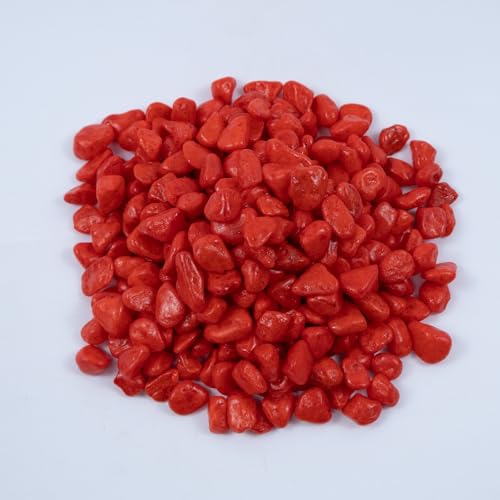 Colored Aquarium Gravel,Colorful Pea Gravel,Garden Rocks,Decorative Stones Rocks for Fish Tank,Aquarium,Fairy Garden Decor,Planters,Vase Fillers,Landscaping,1 Pound (Red, 6-9mm) - color: Red, size: 6-9mm