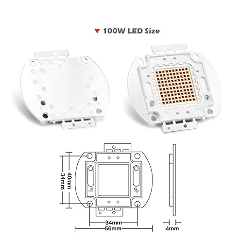 CHANZON High Power Led Chip 100W Far Red Plant Grow Light 730nm | (3000mA / DC 18V - 20V / 100 Watt) SMD COB Emitter Diode Components Bead for DIY Growing Lamps - color: P) Far-red Ir (730nm)