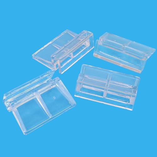 Hordion 20pcs Aquarium Lid Clip, 5mm Clear Acrylic Fish Tank Lid Holder | Aquarium Glass Cover Clips for Rimless Aquarium Fish Tank - size: 5mm