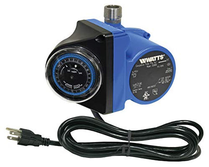 Watts Hot Water Recirculation System with Programmable Timer for Tank Water Heaters, Instant Hot Water, 120V Pump, 10 ft Cord, 2 Adapters, Sensor Valve, Mounting Screws, 2 Supply Lines (0955800) - style: Pump