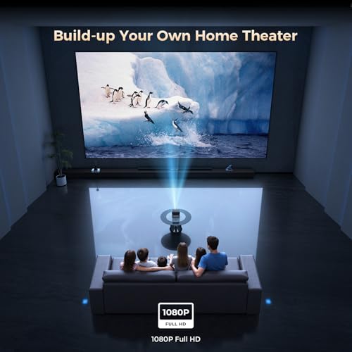 GooDee Video Projector With Wifi And Bluetooth, Smart Portable Projector Movie System Compatible with Netflix/Dolby Audio/Auto Focus & Keystone, 4k Video Decode & 1080p Native For Home Theater/Outdoor