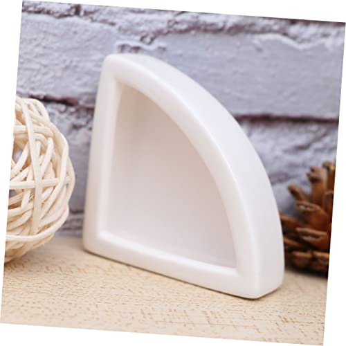 BESPORTBLE 1pc Reptile Feeding Bowl Ceramic Basin for Lizard Turtle Pets Escape Feeder Dish Non- Design White for Food Water Storage