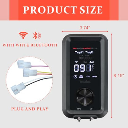 Replacement 80147 Digital PID Vertical Control Board Parts for PBV4PS2, Compatible with Pit Boss Pro Series II 4-Series Wood Pellet Vertical Smoker, Comes with WiFi and Bluetooth Function - size: 80147