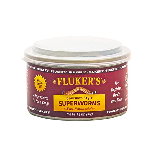 Fluker's Gourmet Canned Food for Reptiles, Fish, Birds and Small Animals, Super Worms, 1.2 oz - size: 1.2 Ounce (Pack of 1), style: Superworms