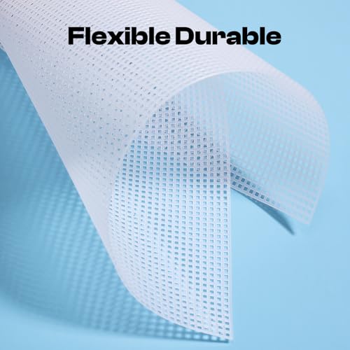 Caydo 20 Pieces 7 Count Plastic Mesh Canvas Sheets, Eye Mesh 10.5x13.5 Inch | for Therian Mask, Acrylic Yarn Crafting, Knit Crochet Projects and Make Aquarium Dividers - color: Clear White - 20pcs