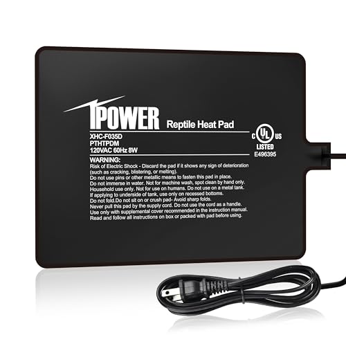 iPower Reptile Heat Pad 6X8 Inch 8W Under Tank Terrarium Warmer Heating Mat for Turtle, Lizard, Frog, Snake, Reptile, and Other Small Animals - size: 6 X 8 Inch, style: Heat Pad