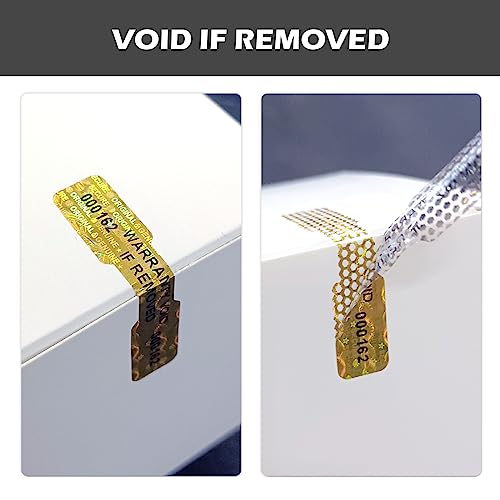 620pcs Bone Shape Tamper Proof Hologram Stickers Honeycomb Bottom Genuine Warranty Void Seal Labels tamepr evident Labels (2x0.4inch,Gold)