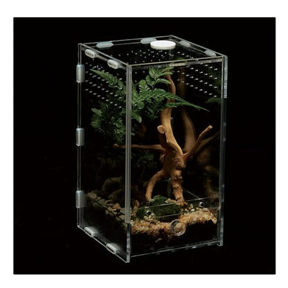 Acrylic Clear Reptile Habitat Enclosure Terrarium with Latch ，Perfect for Amphibians and Invertebrates Such as Spiders, Frogs, etc (Vertical)