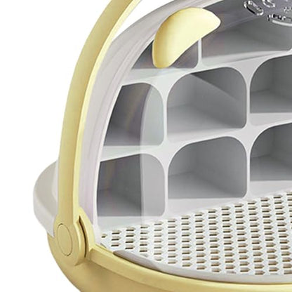 Gralara Silkworm Breeding Box Insect Feeding Box Habitat Cage Transparent Silkworm Hatching Container Small Animal Breeding Case, Yellow - color: yellow
