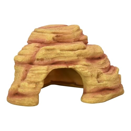 Corner Concealed Reptile Enclosure Hiding Cave with Removable Lid | Easy Cleaning, 5.12 in Height, Corner Placement, Decorative Hide