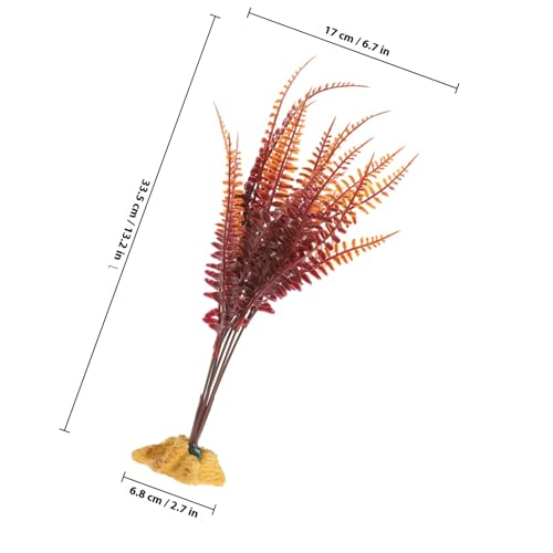 GLEAVI Artificial Reptile Tank Plants for Gecko and Tortoise Enclosure, Realistic Yellow Autumn Fern Plastic Terrarium Ornament Leaves for Snake Habitat Accessories