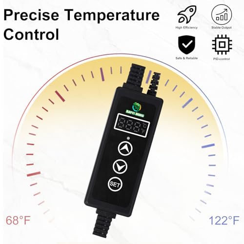 Reptile Dimming Thermostat, PID Thermostats for Reptile Tanks, Digital Thermostats for Reptile Heating Mat & Heaters, Breeding Incubation, Seed Germination (68-122°F/20-50℃)