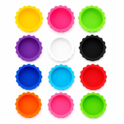 12pc Multicolor Crested Gecko Food & Water Feeding Cups, Small Pet Dish Set
