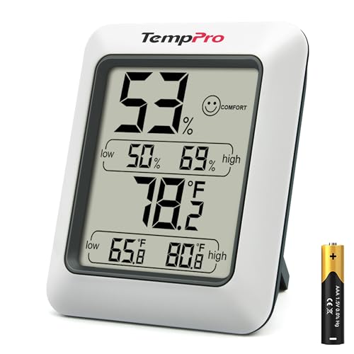 TempPro TP50 Digital Hygrometer Indoor Thermometer Room Thermometer | Humidity Meter Humidity Gauge with Temperature Humidity Monitor for House Office Celler Greenhouse RV (Previously ThermoPro) - size: Classic