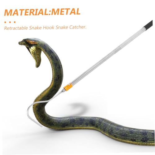 MERRYHAPY Adjustable Snake Catcher Pole Snake Hook Tool Reptile Accessories Catching Stick for Handling Essential Tools