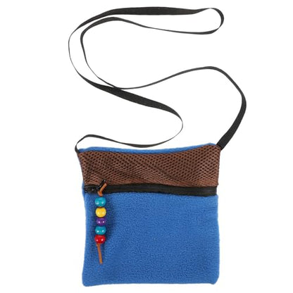 Homoyoyo Breathable Small Reptile Carrier Bag with Shoulder Strap, Wear- Outdoor Hamster Travel Pouch for Rats and Sugar Gliders, Dark Blue Random Color Random Color
