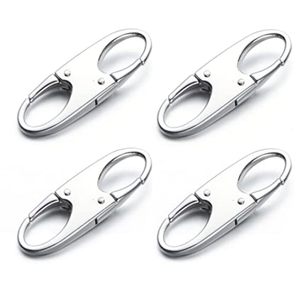 Zpsolution Anti Theft Zipper Clip - Backpack Zipper Lock | Locking Clips for Backpacks, Purses, Travel, Theft Deterrent, Double Opening Small Carabiner Clips, Zipper Pull Replacement - color: 4 Silver