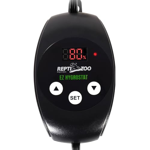 REPTI ZOO Reptile Digital Hygrometer Controller LED Humidistat Reptile Humidity Control for Reptile Terrariums Tank Reptile Humidifier Fogger Mushroom Greenhouse