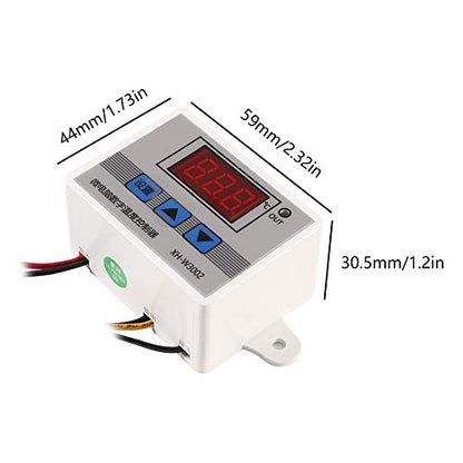 2PCS XH-W3002 Digital Temperature Controller -50 to 110 °C Programmable Heating Cooling Thermostat LED Display Thermostat Control Switch and NTC 10K Thermistor Sensors with Waterproof Probe