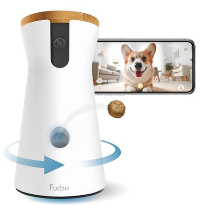 Furbo 360° Dog Camera [No Monthly Fee] | 360° Rotating Live View, Barking Alerts, Treat Toss, 2-Way Audio, Night Vision, Smart Home Puppy Monitoring, No AI Alerts - style: Dog 360° Camera