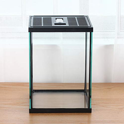 Vertical Glass Terrarium for Mantis, 7.8 x 7.8 x 10.8 in | 2.84 US Gal Glass Insect Habitat Kit for Tarantula Sling, Snail and Small Insects, Animals Not Included - size: L7.8 x W7.8 x H10.8 inches