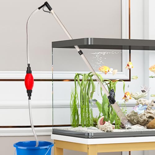 Peohud Small Gravel Vacuum for Aquarium, Multifunctional Fish Tank Cleaner, Aquarium Gravel Cleaning Kit for Water Changing, Sand Cleaning