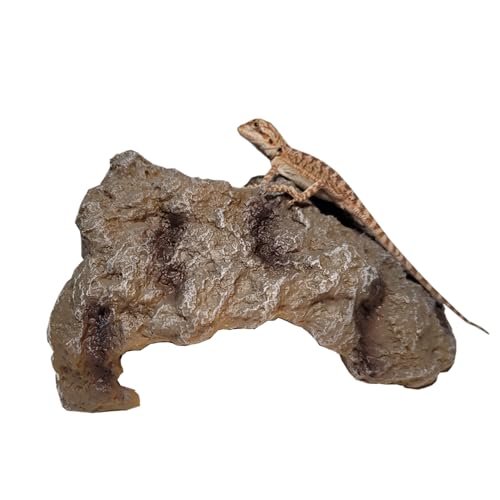 Reptile Hideout Cave Resin Simulation Rock Decor for Turtles, Lizards, Bearded Dragons, Snakes, and Geckos -Meidum Habitat Décor - color: Meidum