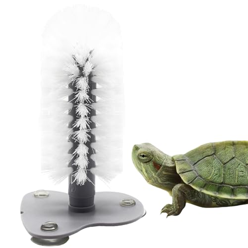 DoubleWood Turtle Brush with Suction Cup for Tank, Turtle Toys for Aquatic Tank, Turtle Tank Accessories, Turtle Scratcher for Tank Aquatic Turtle Toys