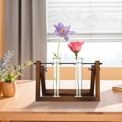 4Pcs Hydroponic Glass Test Tube Vases for Flower Propagation Small Plant Terrarium Holders Space-Saving 5.90X1.18X1.18In Home Office Decoration