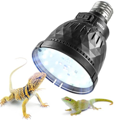 REPTI ZOO UVB Light Bulb for Reptile, 5.0 & 10.0 UVB UVA Reptile Light Bulb for Turtles Bearded Dragon Gecko Lizard Snake, Full Spectrum Sun Lamp Energy-Efficient & Natural Sunlight Simulation