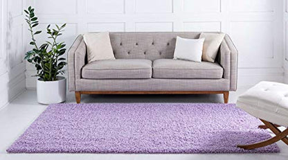 Unique Loom Solid Shag Collection Area Rug (2' x 3' 1" Rectangle, Lilac) - color: Lilac, size: 2' x 3'1" (Rectangular)