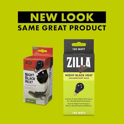 Zilla Incandescent Bulb, Night Black, Ideal for Nocturnal Reptile Species - size: 100 Watts, style: Night Black