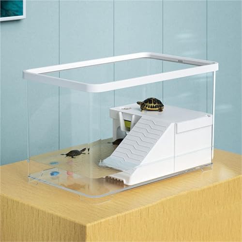 Turtle Enclosure Fecal Separation with Sun Drying Climbing Table Desktop Turtle Feeding Tank