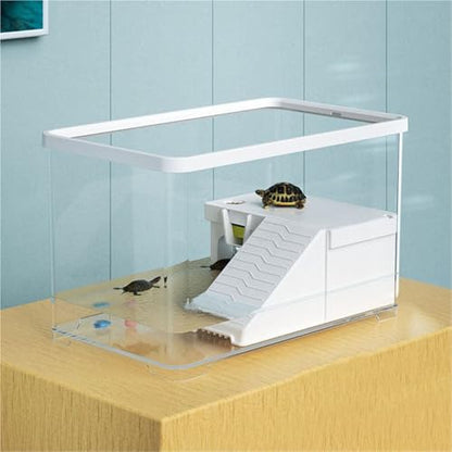 Turtle Enclosure Fecal Separation with Sun Drying Climbing Table Desktop Turtle Feeding Tank
