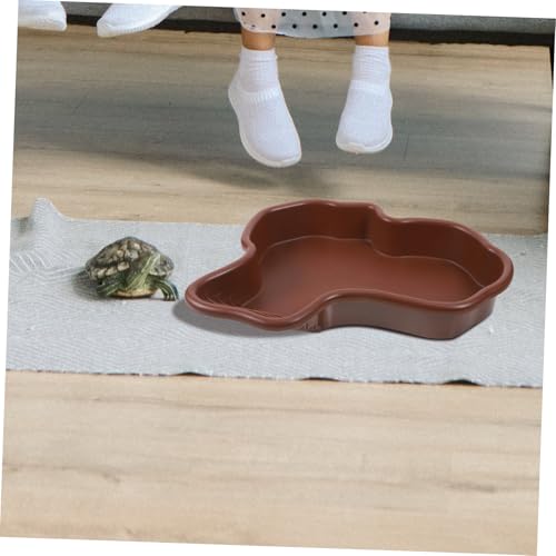 Turtle Habitat Soaking Tub Large Tortoise Pool for Reptiles Water Dish Feeding Basin for Aquatic Frogs and Terrarium Decor Comfortable Bathing Experience for Turtles