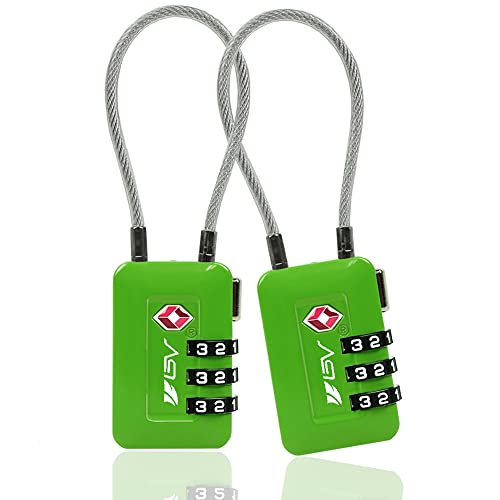 TSA Accpeted Luggage Travel Lock, Set-Your-Own Combination Lock for School Gym, Golf Bag, Locker, Luggage Suitcase Baggage Locks, Filing Cabinets, Toolbox, Case (Green, 2 Pack) - color: Green 2-Pack
