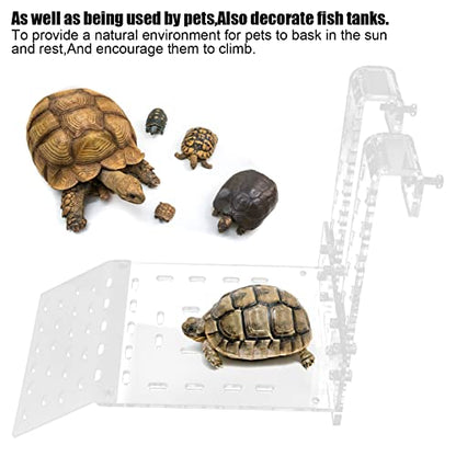 Turtle Basking Platform, Basking Platform for Aquatic Turtles,Extra Large Wide Hanging Transparent Tortoise Resting Terrace, Turtle Hanging Ramp Climbing Shelf for Aquarium