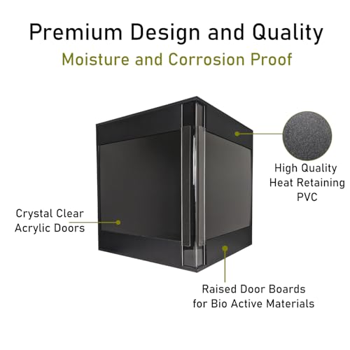 Premium PVC Reptile Enclosure, 40 Gallon, Easy Assembly, Moisture-Proof, Heat Retention, Sliding Doors, Ventilation, Bio-Active Setups, Non-Reflective Black Finish, Made in USA (Clear Brace) - color: Clear Brace